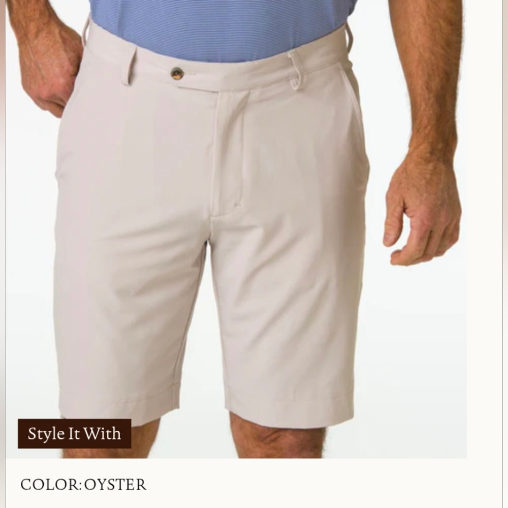 NWOT Fairway & Greene Men's Larson Tech Short Oyster Size 38